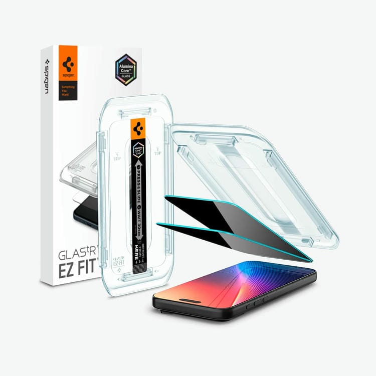 Kính cường lực chống nhìn trộm iPhone 17 Pro Max Spigen Glas.tR EZ FIT 1